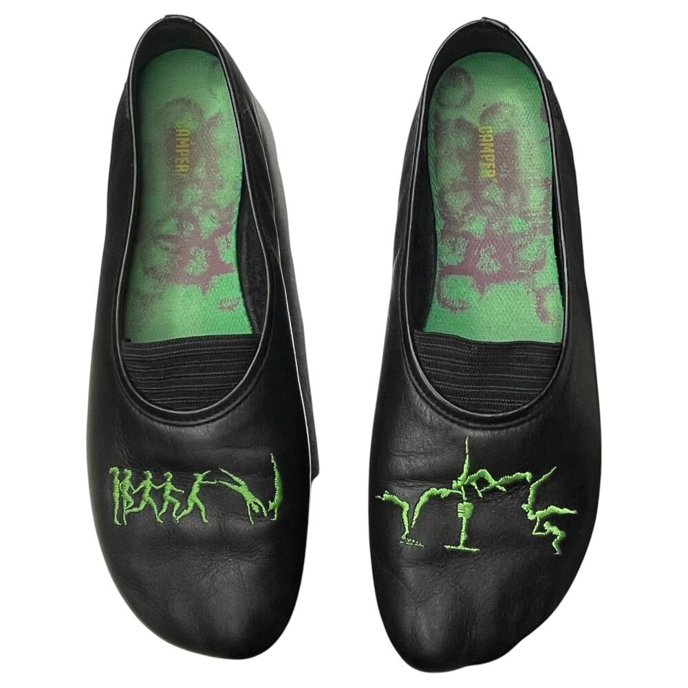 Camper Womens Flats 42 12 Black Twin Series Leather Slip On Gymnastics